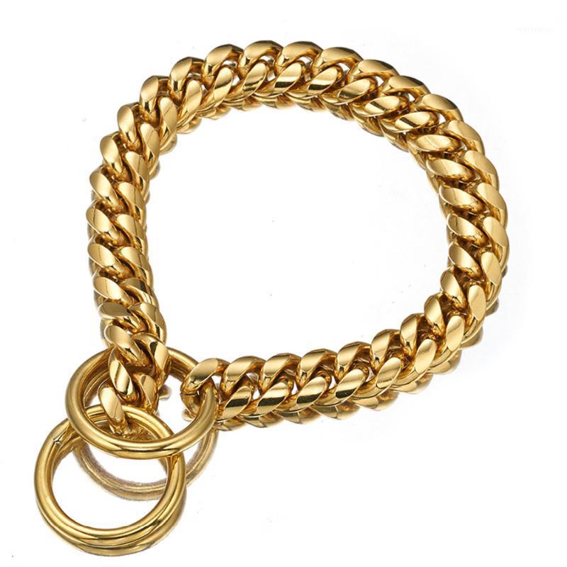 

10/12/14/16MM High Quality Charming Stainless Steel Dogs Gold Miami Cuban Link Chain Collar Necklace Choker For Pet Dog 12"-36"1