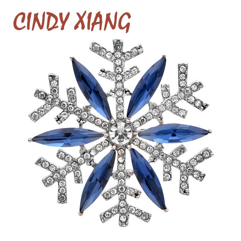 

Pins, Brooches CINDY XIANG 2 Styles Avaibale Rhinestone Snowflake Brooch Autum Winter Design Fashion Party High Quality Accessories