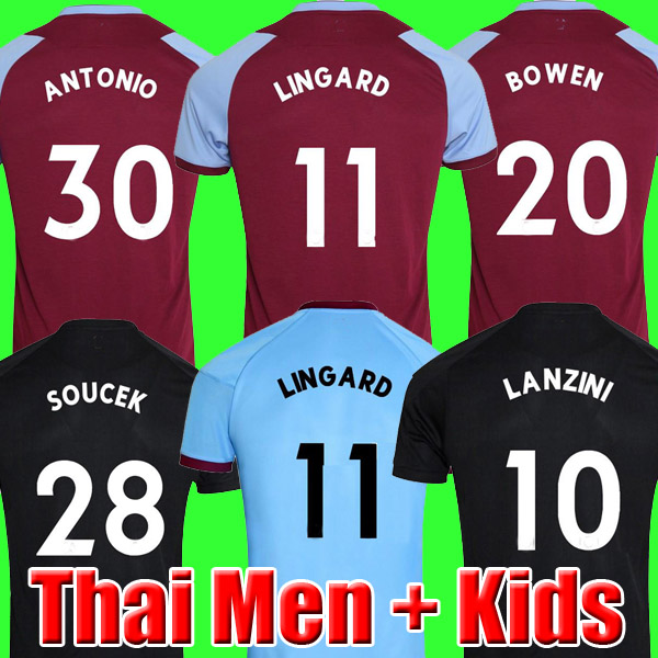 

20 21 LINGARD WEST soccer jerseys 2020 2021 NOBLE HAM BOWEN UNITED LANZINI NOBLE football shirt men kids kit 125 years 125th Anniversary, Away +patch