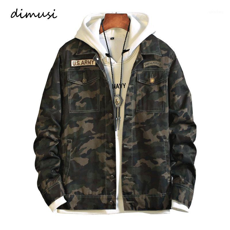 

DIMUSI Men' Jackets Fashion Mens Anorak Hip Hop Street Wear Jeans Jackets Men Camouflage Denim Male Cowboy Coats 4XL1, Army green