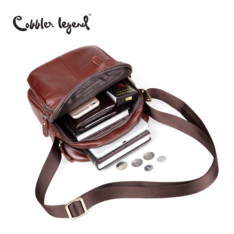

cobbler legend brand quality real leather mens sling shoulder messenger bag male handbags crossbody bags, Khaki