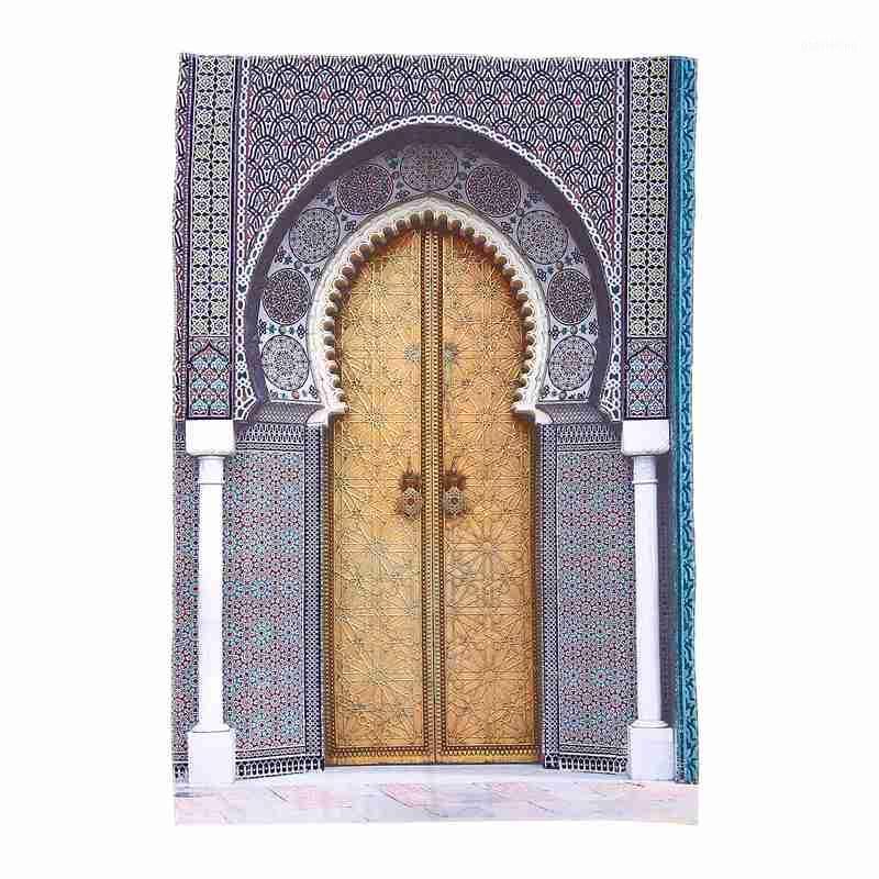 

Arabian Decor Collection, Golden Door of Royal in Fes Morocco Vintage Moroccan Artwork Picture, Bedroom Living Room Dorm1
