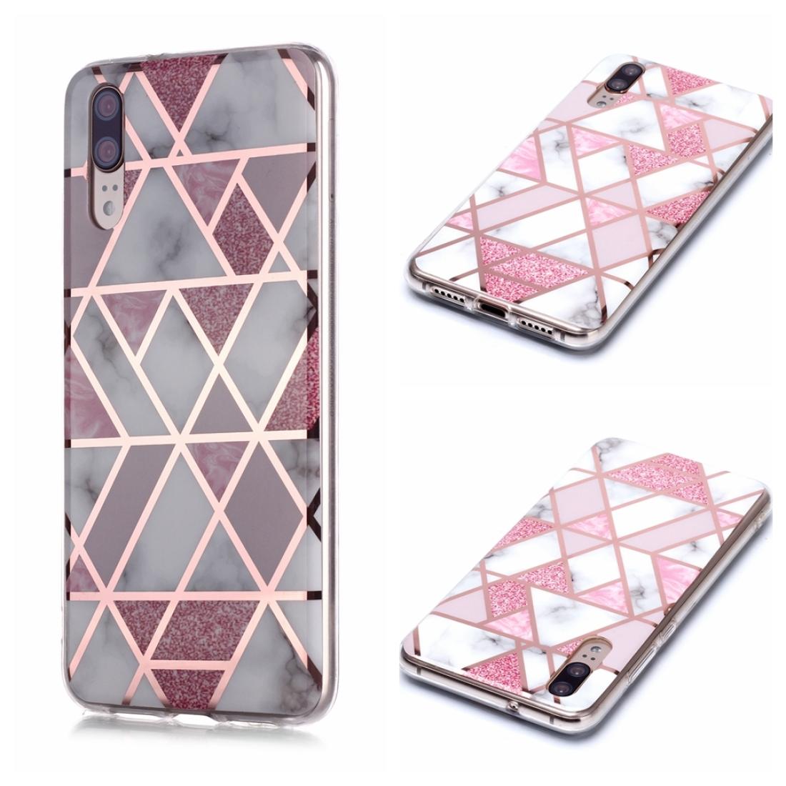 

For Huawei P20 Plating Marble Pattern Soft TPU Protective Case