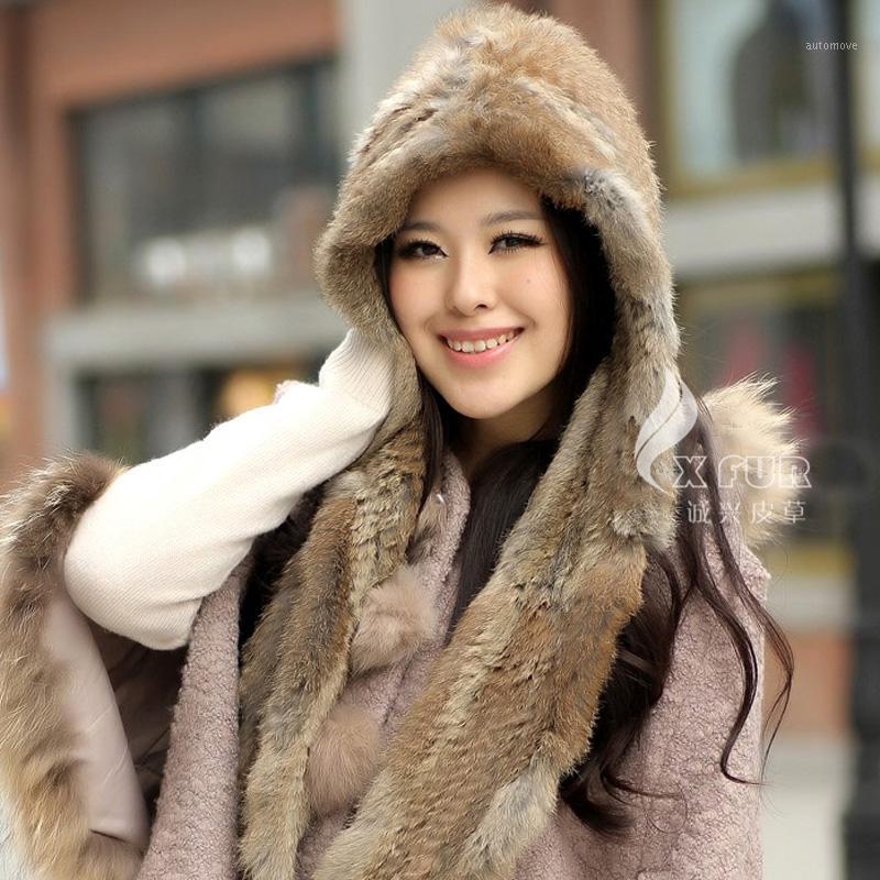 

CX-C-05E Genuine Fur Hooded Scarf Hat ~ WHOLESALE / RETAIL ~ DROP SHIPPING1, Black