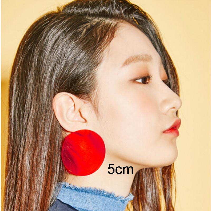 

Colorful Transparent Round Earring Big Small Size Clear Red Blue Black Pink Circle Stud Earring for Women Brincos