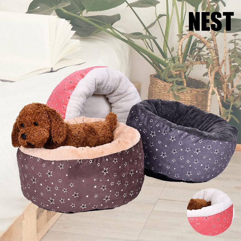 

Round Pet Puppy Cat Sleeping Bed Thick Cozy Soft Plush Warm Kennel for Dog Cats HG99