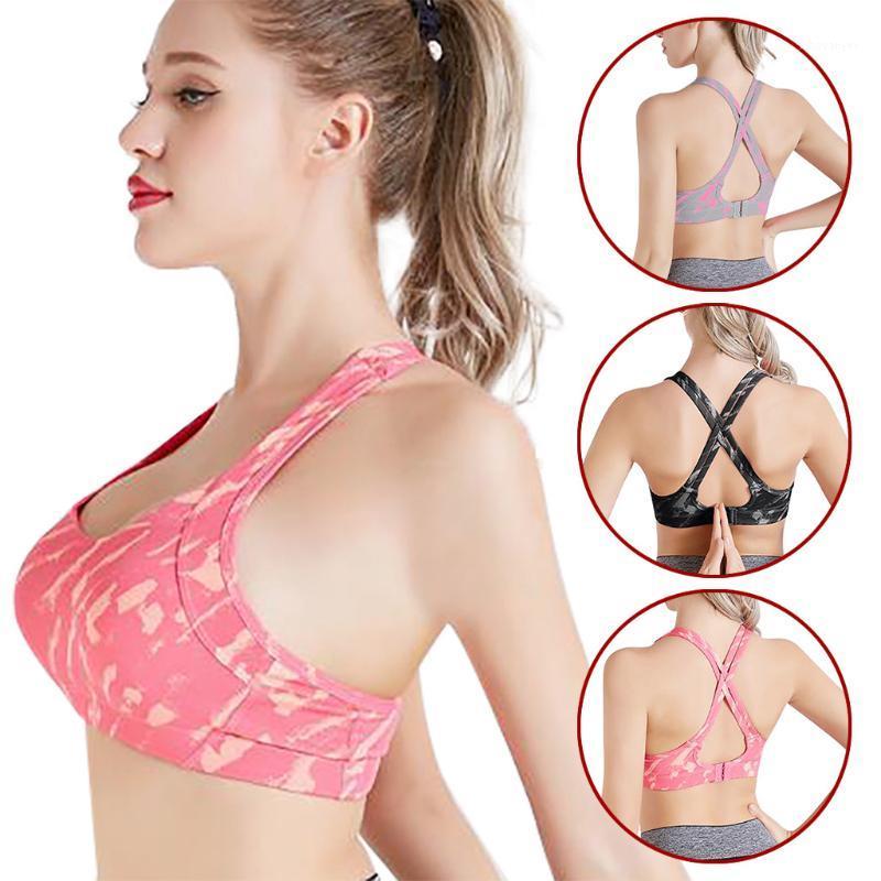 

Ladies Cross Strap Back Women Sports Bra Professional Quick Dry Padded Shockproof Gym Fitness Running Yoga Sport Brassiere#p41, Black