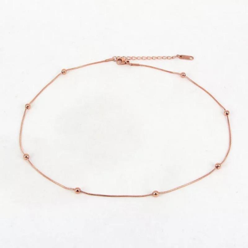 

YUN RUO Rose Gold Silver Color Snake Chain Choker Necklace Titanium Steel Jewelry Woman Birthday Gift Never Fade Drop Shipping1