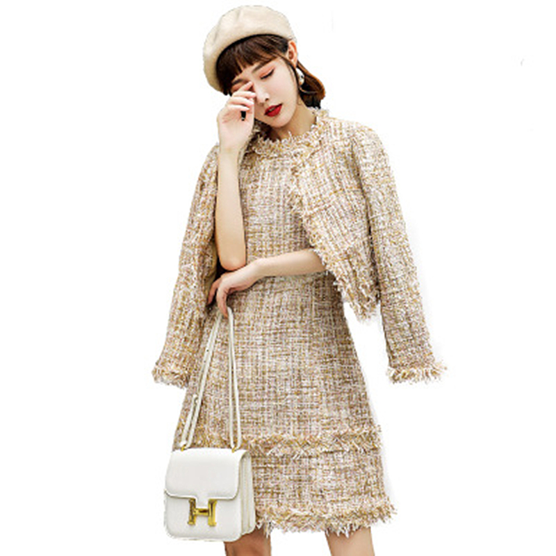 

Spring 2020 New for Women Dressed in Mango-less Fashion Feast Slim Coverage of the Body Bones Chess Two-suit Play with Little Suit Ptw6 6769, Beige