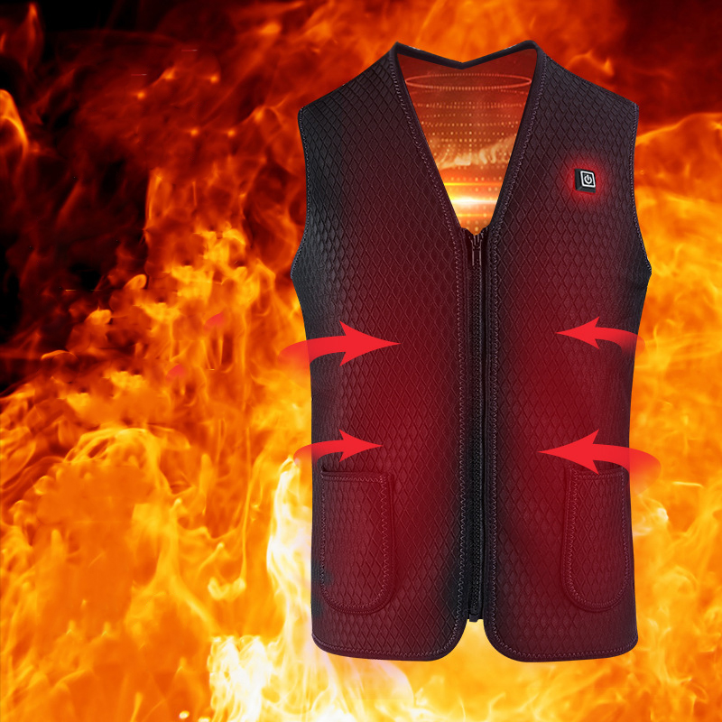 

Outdoor Heated Jacket Heating Vest Hiking Clothing USB Charging Intelligent Electric Heated Vest Heating Clothes, Black