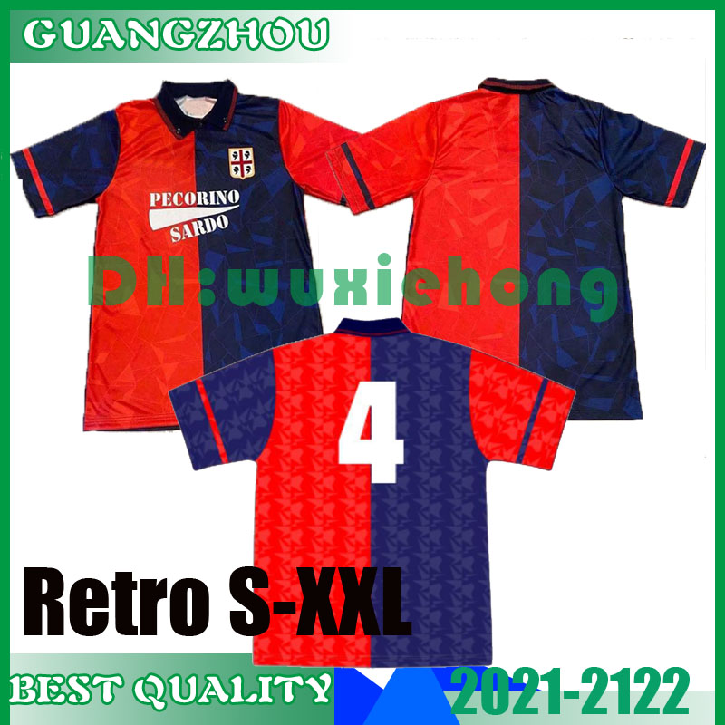 

1990 1992 Retro Cagliari Calcio Soccer Jersey 90/92 Home JOAO PEDRO SIMEONE NAINGGOLAN GODIN Soccer Shirt Red football uniforms size -XXL