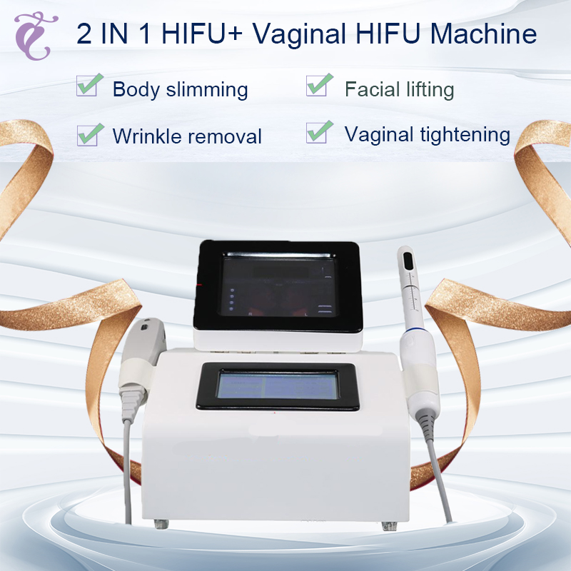 

New 2 in 1 hifu machine Vaginal Tightening women private rejuvenation tightening tool spa equipment free shipment