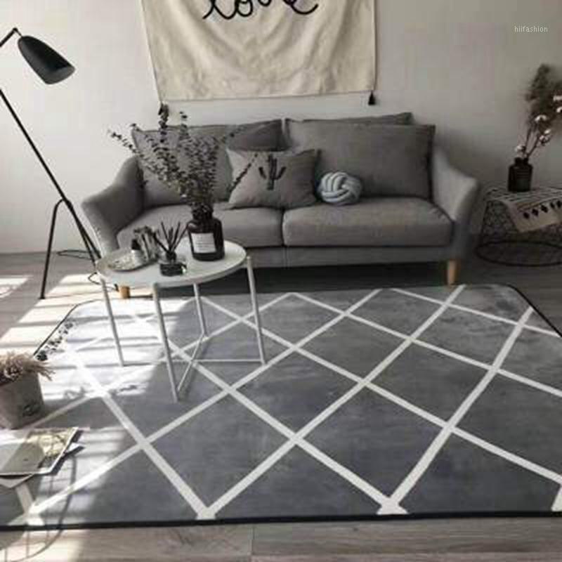 

Simple Grey and White Carpet Soft Large Carpets For Living Room Bedroom Kids Room Area Rugs Floor Mat Yoga Pad Antiskid Door Mat1, Carpet1