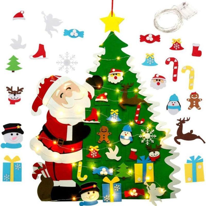 

DIY Felt Christmas Tree Set Christmas Decoration Wall Hanging Children'S Gifts Party Decoration Supplies1