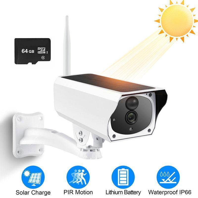 

4X solar powered security camera | Waterproof for outdoor, Rechargeable battery, IP WIFI camera, PIR motion detection, alarm,1