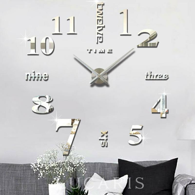 

Top Fashion 3d Wall Clock Reloj De Pared Quartz Watch Modern Diy Clocks Living Room Large Decorative Horloge Murale Stickers