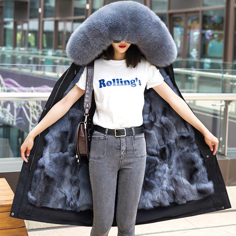 

Sent to overcome the female in the new fur fur long winter 2020 bladder removable waist hooded jacket, See chart