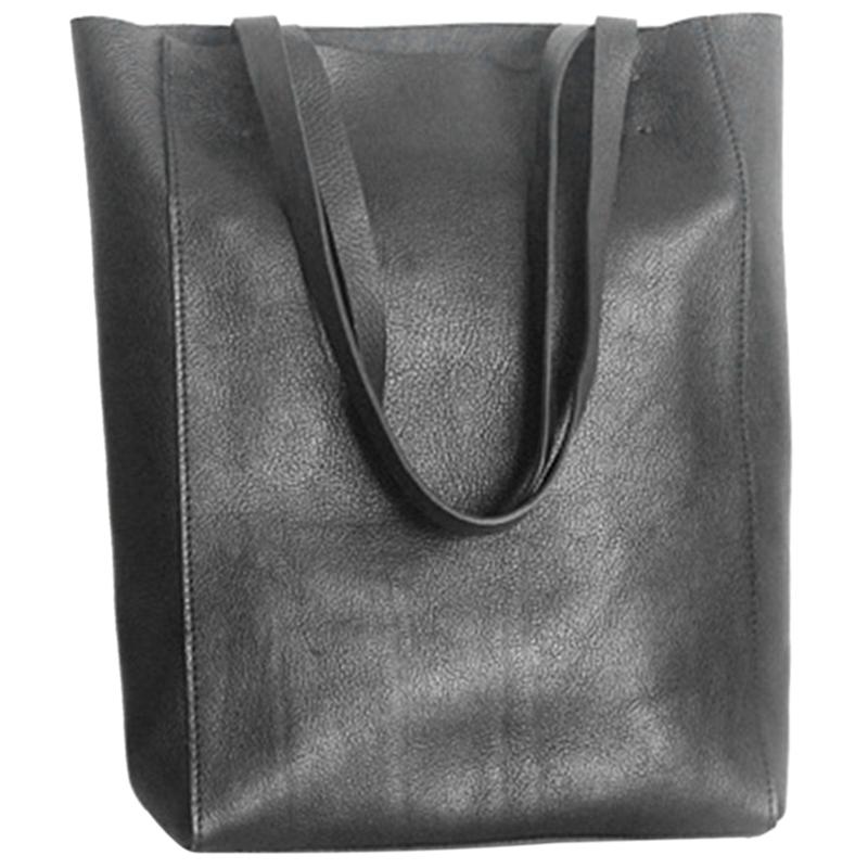 

Genuine Leather Handbags Korean Style Ladies Shoulder Bag Top Layer Cowhide Handmade Bag, Black