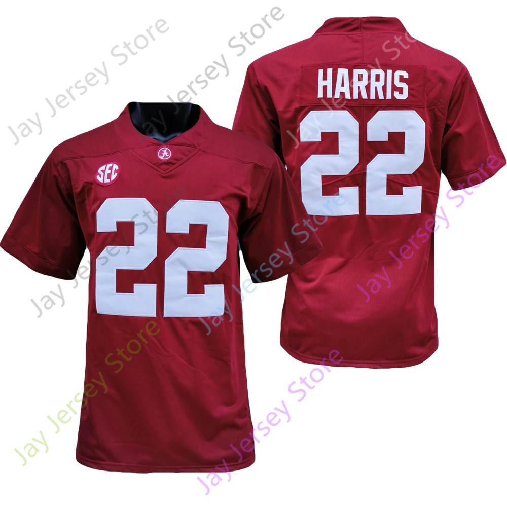 

2020 New NCAA Alabama Crimson Tide Jerseys 22 Najee Harris College Football Jersey Size Youth Adult Red Embroidery, As pic