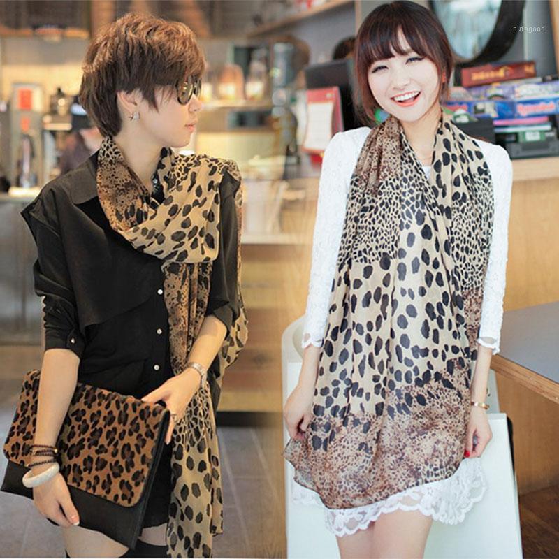 

Scarves Wholesale- Women's Long Soft Wrap Lady Shawl Silk Leopard Chiffon Scarf Fashion 88 JL1