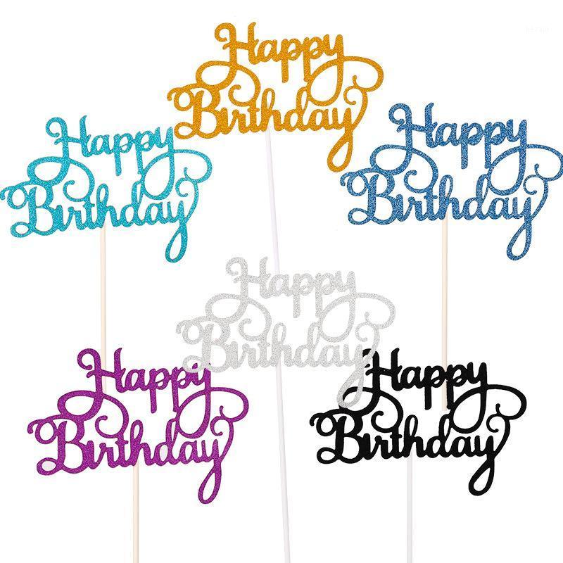 

10pcs Gittler Happy Birthday Cake Topper Bling Sparkle Decoration Sign Happy Birthday Cake Topper Girl`s Dessert Decor1
