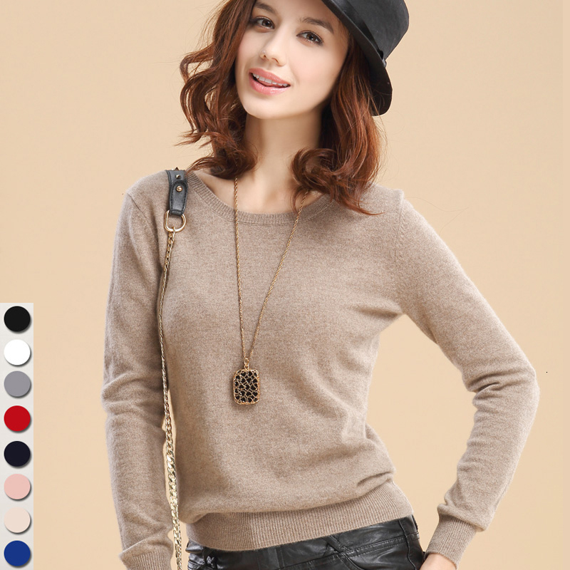 

2021 New Korean Cashmere Cotton Knitted Sweater Women Autumn Winter Basic Pullover Jersey Jumper Female Pull Femme Hiver Sweaters Tfg6, Gray