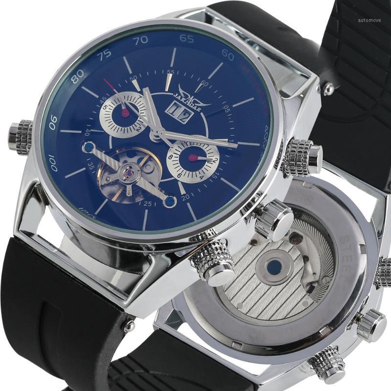 

Men Watch Automatic Self-hand Mechanical Wristwatch Silicone Watch Band Men Business Clock Top Luxury Male Gifts Reloj 20201, Black