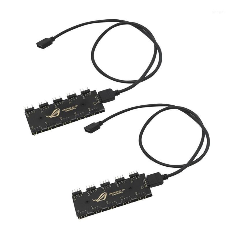 

10 Way 3/4 Pin RGB Synchronization Hub Main Board Splitter Motherboard SYNC Extension Cable For Computer RGB Fan Power Supply1