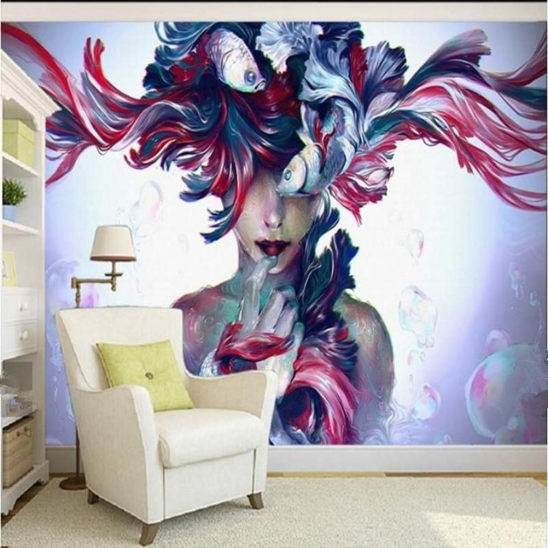 

Dropship Mural Custom Large Painted Wallpaper Mural Sofa Living Room TV Background Fashion Store Stereo Wall Paper 3d, As pic