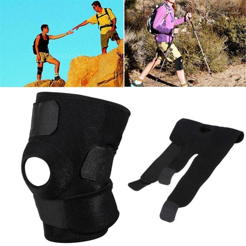

1Pc Nylon Climbing Sports Kneecap Mountaineering Knee Protector Adjustable Kneepad Elastic Knee Cover1, Black
