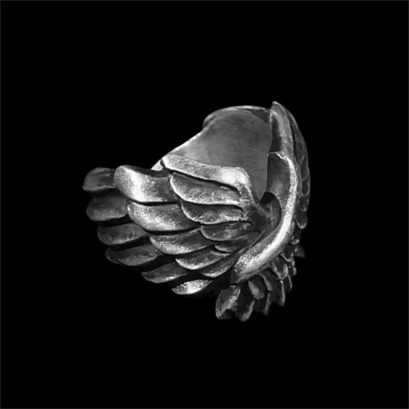 

of the Angel of Liberty Ring 316L Stainless Steel Wing Rings for Men Punk Biker Jewelry