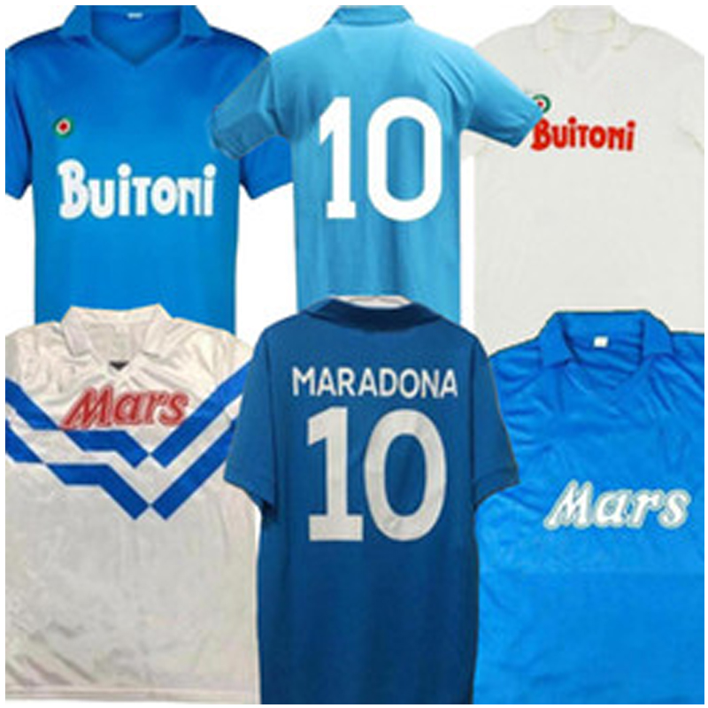 

1987 1988 1989 Retro Maradona commemorative Blue White Classic soccer jersey ZIELINSKI INSIGNE Maradona Retro football jersey shirt, 87 88 retro blue
