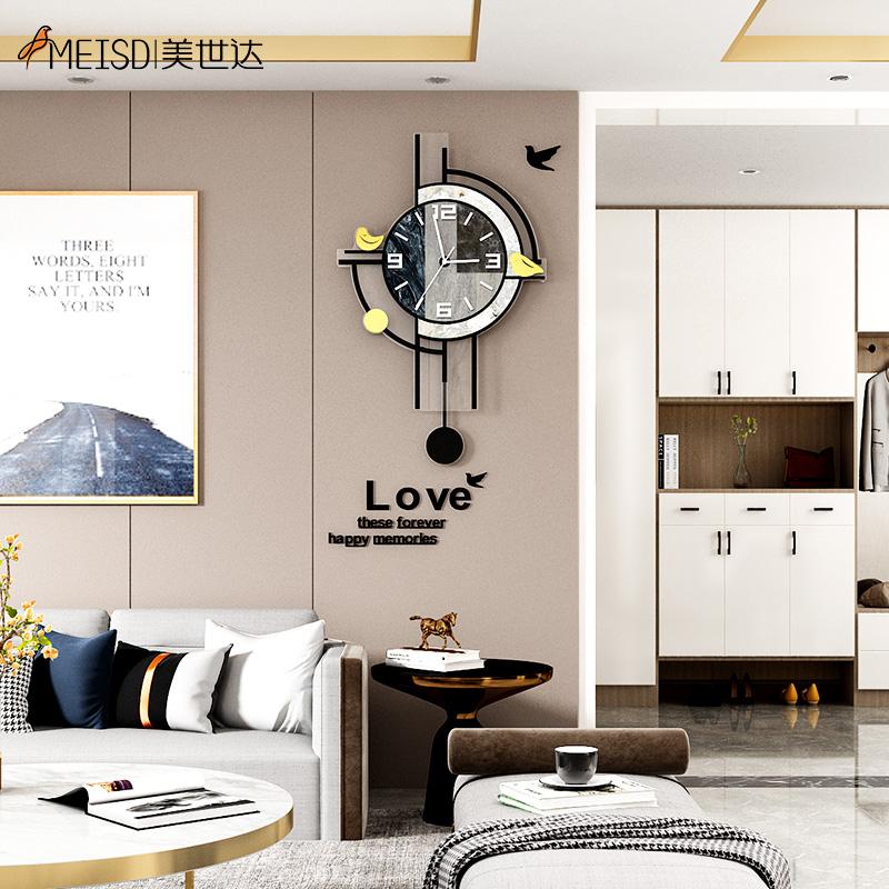 

MEISD Modern Clock Pendulum Creative Watch Wall Art Post Home Decor with Sticker Quartz Silent Living Room Horloge Free Shipping