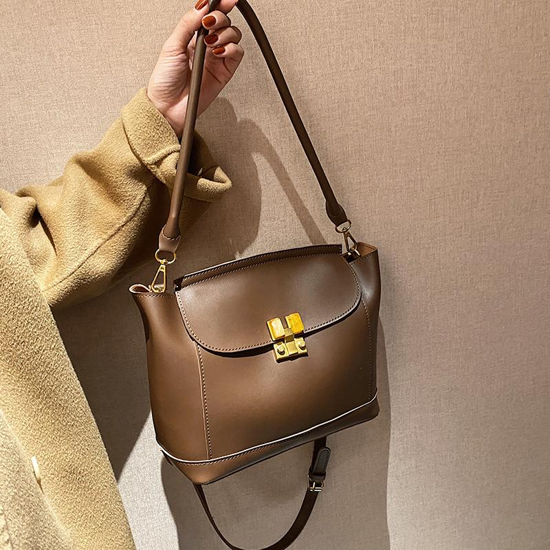 

VeryMe 2021 Vintage Women's Handbags PU Leather Bucket Shoulder Bags Casual Autumn Bags For Women Purse And Handbag bolso mujer, Black