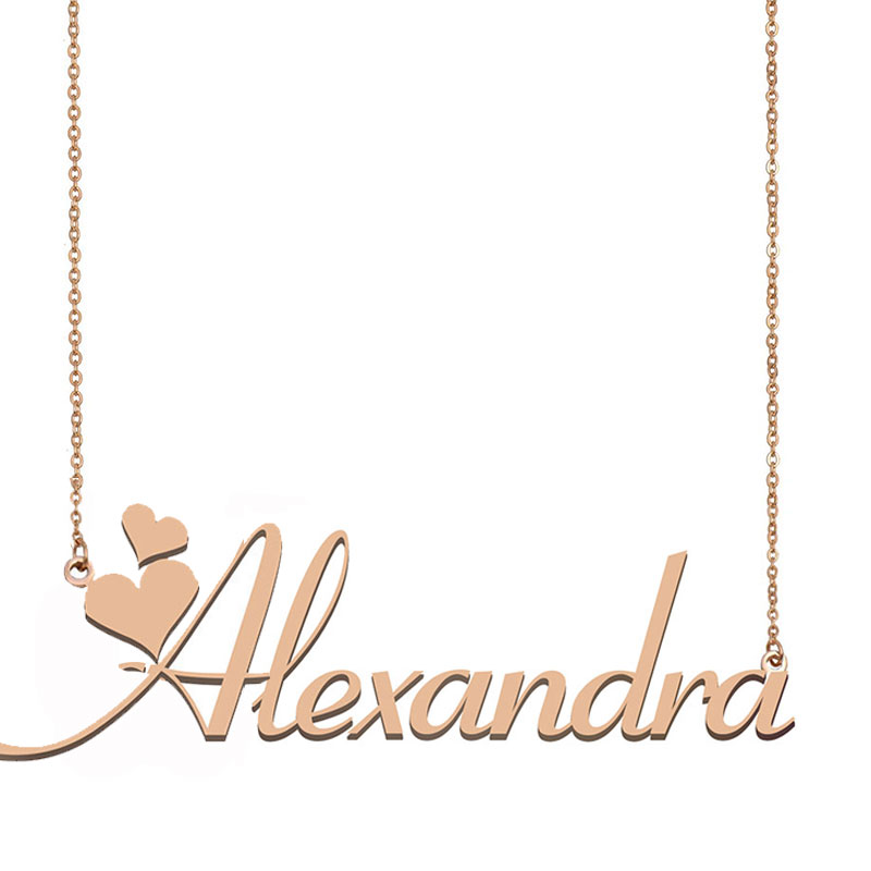 

Alexandra Name Necklace Pendant for Women Girls Birthday Gift Custom Nameplate Children Friends Jewelry 18k Gold Plated Stainless Steel