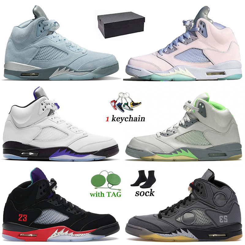 

Wholesale Athletic OG Basketball Shoes 5 Mens Womens Classic Trainers 5s Bluebird White Oreo Easter Concord Top 3 Black Muslin Green Bean Sneakers With Box US 13, C32 concord 40-47
