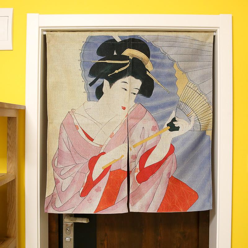 

Nice Curtains Japanese Style Partition Cotton Curtain Cloth Japanese Maid Koi Carp Door Hanging Curtain, Red
