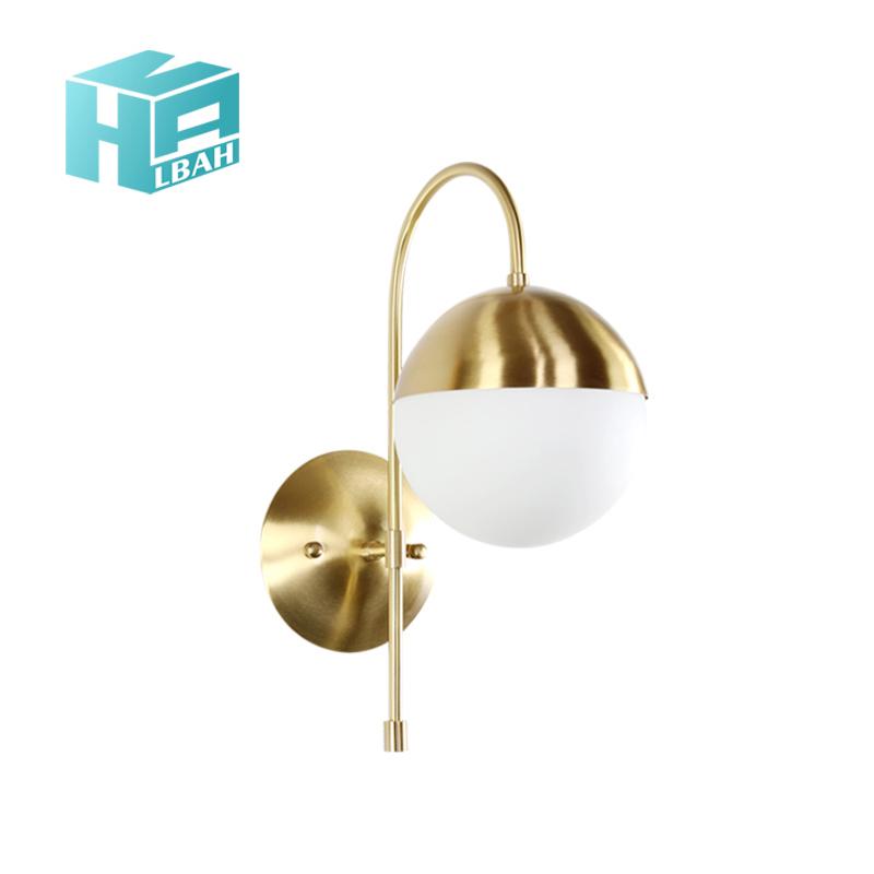 

Postmodern gold and contracted all copper living room TV background wall lamp decoration bedroom creative ball lanterns