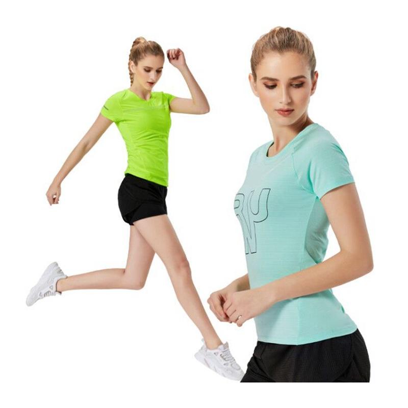 

Sexy Yoga Top Mesh Quick-drying Breathable Slim Elastic Sports Shirt Workout Gym Fitness Jerseys Silk Women Running Short Sleeve, White