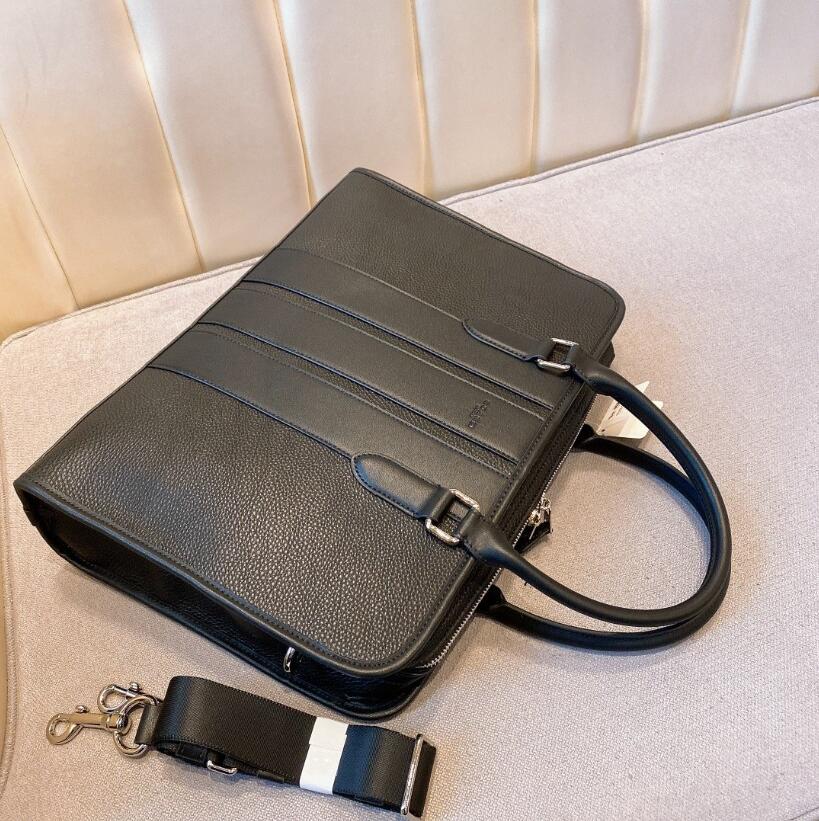 

Hand Knitted Briefcases Designer Brand New Arrival Business For High Bags Quality Genuine Men Leather Laptop Xeheq, Black