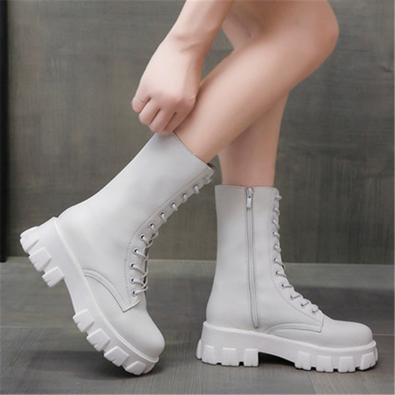 

New Winter 2021 Mid-calf Calf Boots Bow-up Toe-round Hoof Five in High Heels Women's Shoes Black Female Pumps BMUV