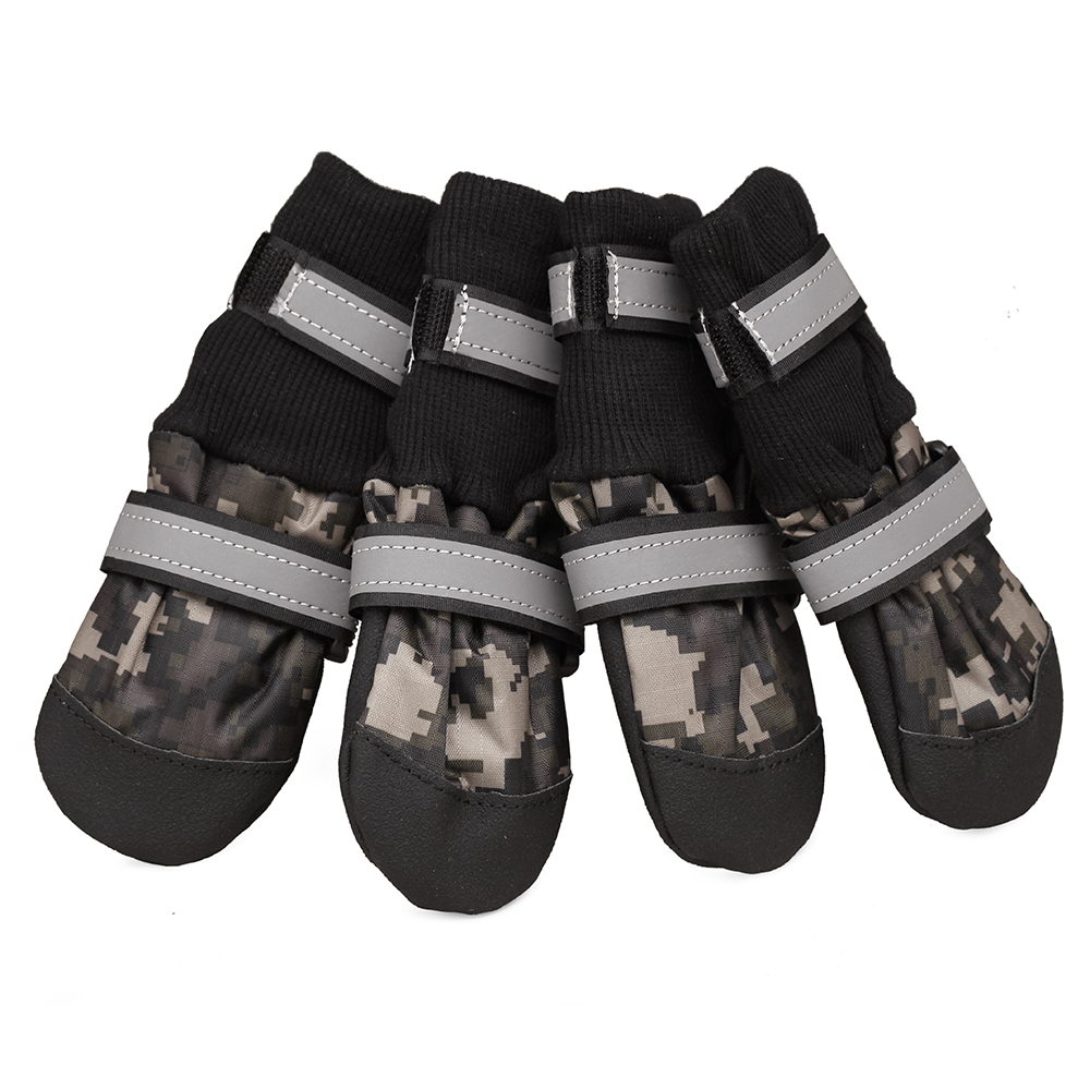 

Lightweight Paw Protector Dog Boots Soft Non-Slip Leather Sole Waterproof Big Dog Shoes Designed for Comfort and warm in 4 Sizes LJ201130