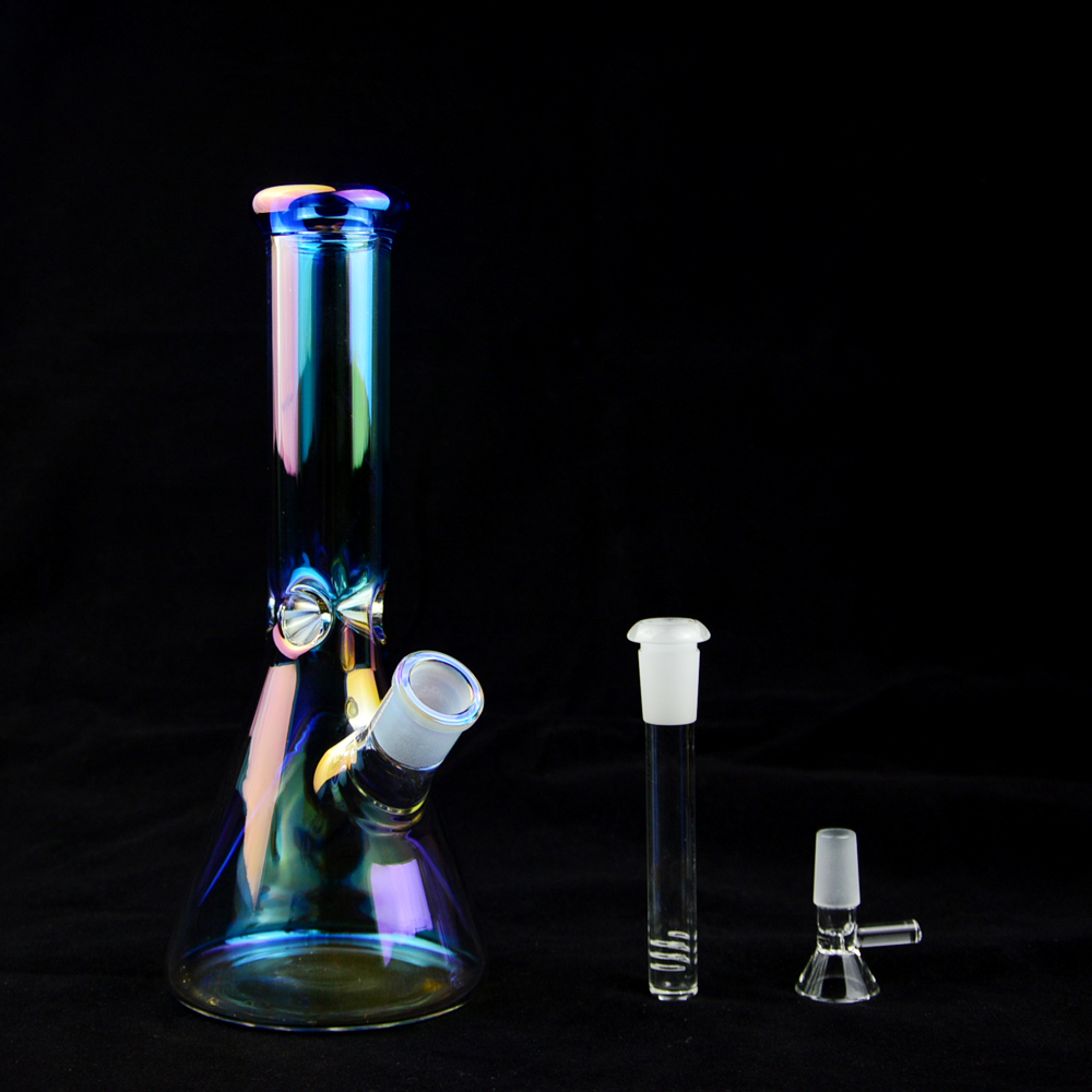 

10 Inches Glass Beaker Bong 5mm Electroplate Bongs Hookahs Tobacco Pipe Smoking Water Pipes Waterpipes Wholesale Dropshipping