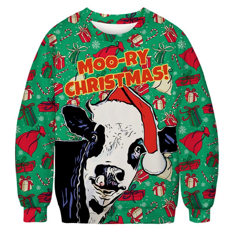 

2020 Ugly Christmas Sweater 3D Print Funny Xmas Pullover Hoodie Sweatshirt Men Women Holiday Autumn Party Sweatshirts, Size b