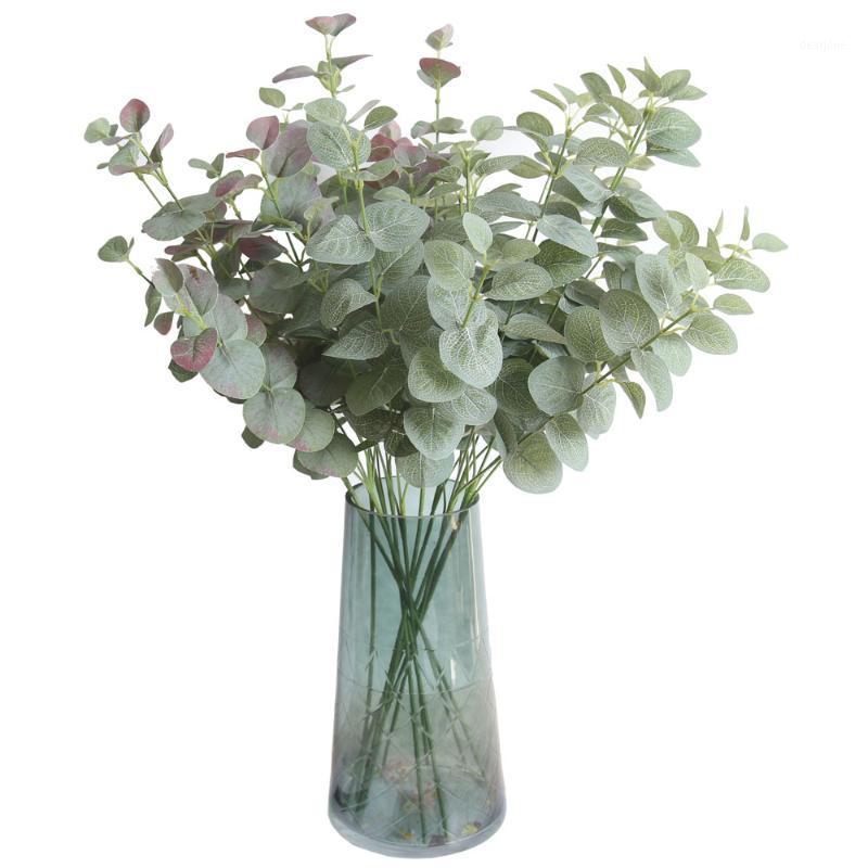 

4pc Green Artificial Eucalyptus Leaf Leaves Plants Money Leaf Fake Plants Wall Decorative Wedding Shooting Prop Home Decor1, Light green