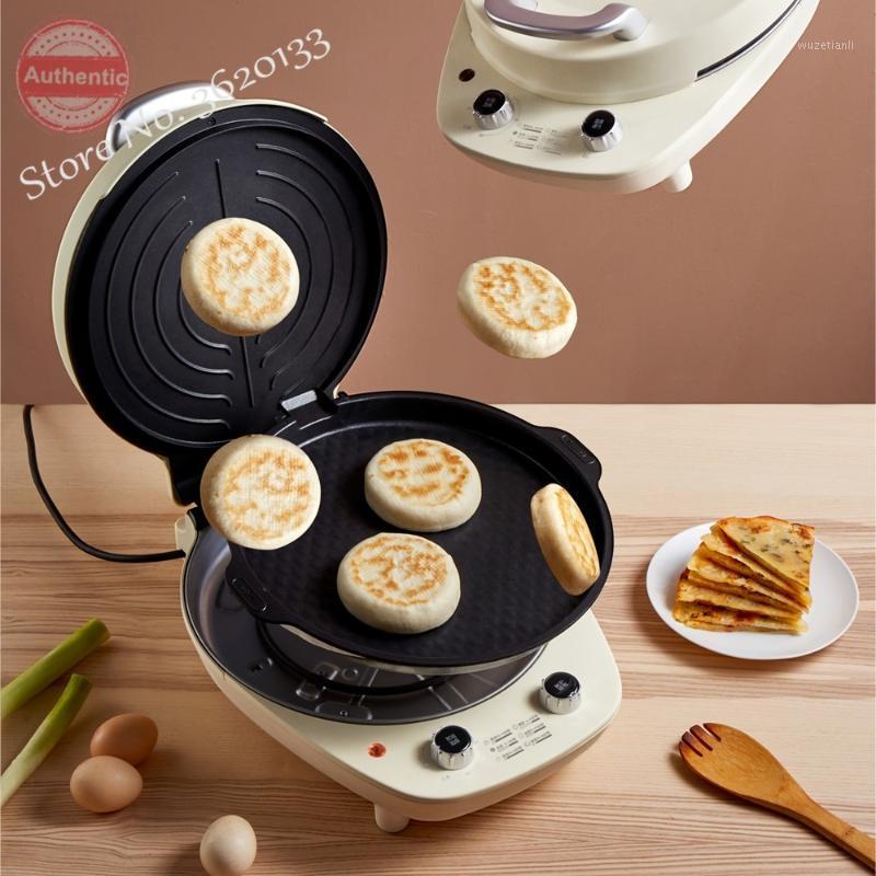 

1500W Multi-function Electric Crepe Makers with Glass Cover Double-sided Independent Heating Baking Pan Button Type1