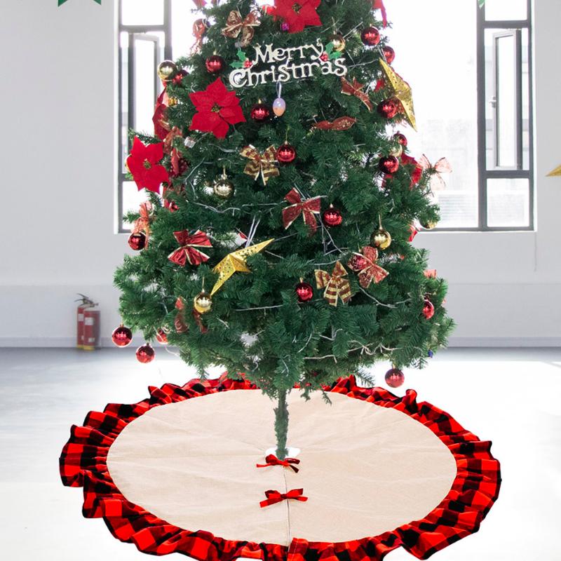 

122cm Christmas Tree Skirts Carpet Background Door Mat Background Door Mat Tree Apron Christmas Ornaments 2020 Happy New Year