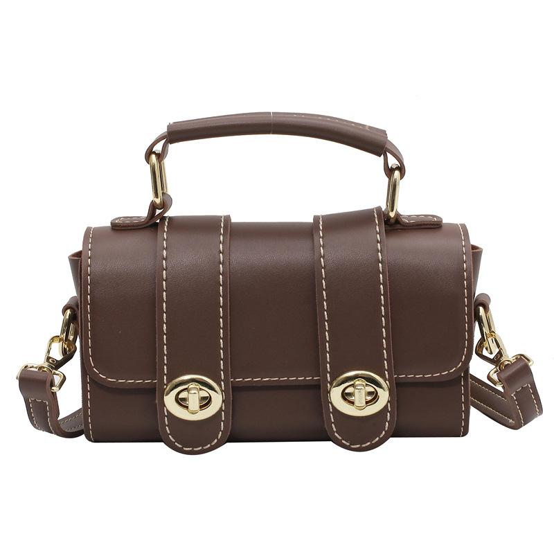 

Retro Women Shoulder Bag 2021 New Pu Leather High Quality Handbag for Woman Luxury Designer Crossbody Messenger Female Bag, Coffee