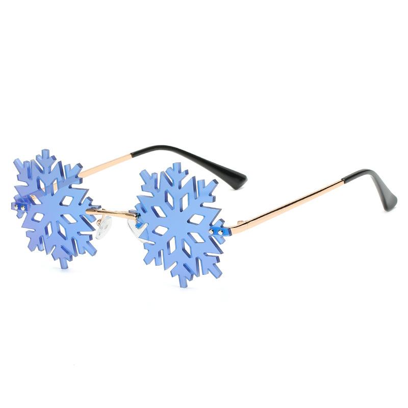 

Sunglasses 2021 Snowflake Shape Hollow Rimless Classic Party Christmas Glasses