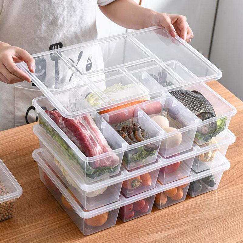

Division Refrigerated Storage Box Containers Kitchen Organization Plastic Boxes Debris Desktop Organizer Household Items